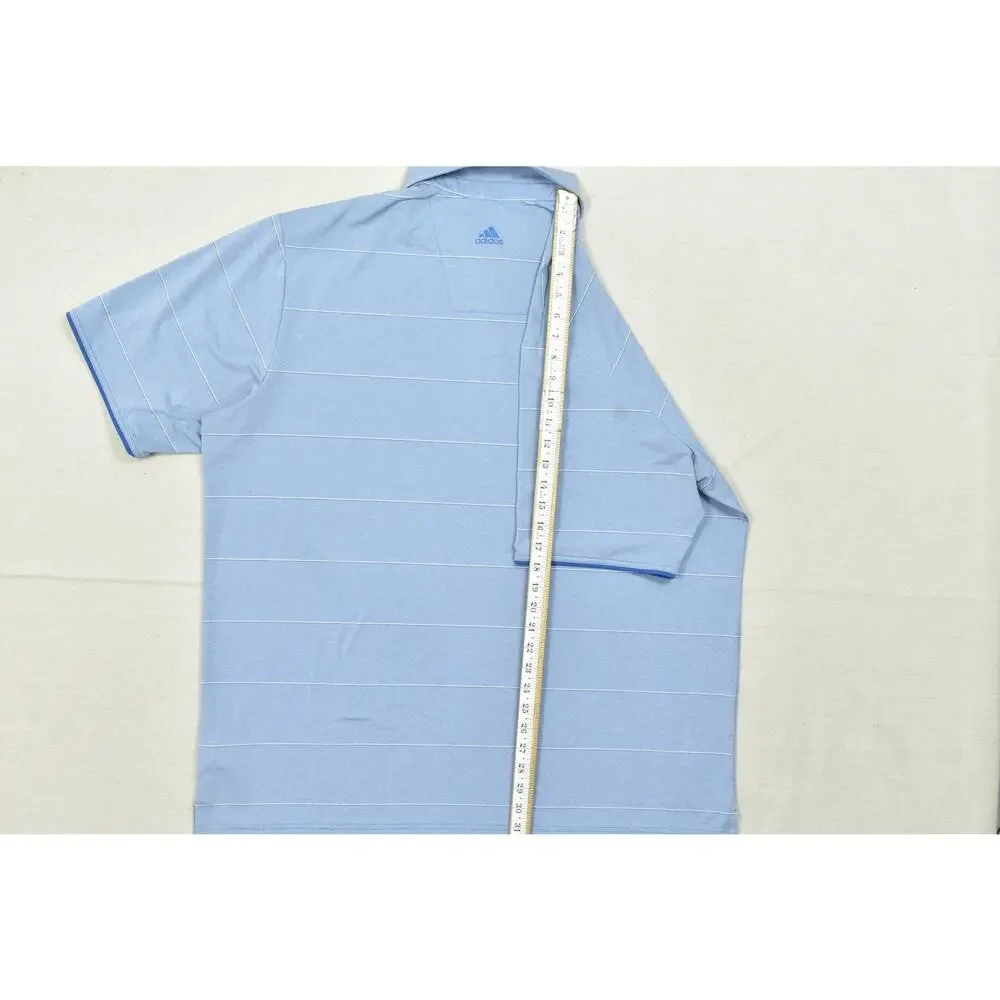 Adidas Golf Climalite Blue Striped Short Sleeve Polo Shirt Men's Size 2XL XXL